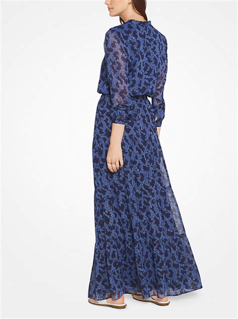 botanical chiffon maxi dress michael kors|Botanical Chiffon Maxi Dress .